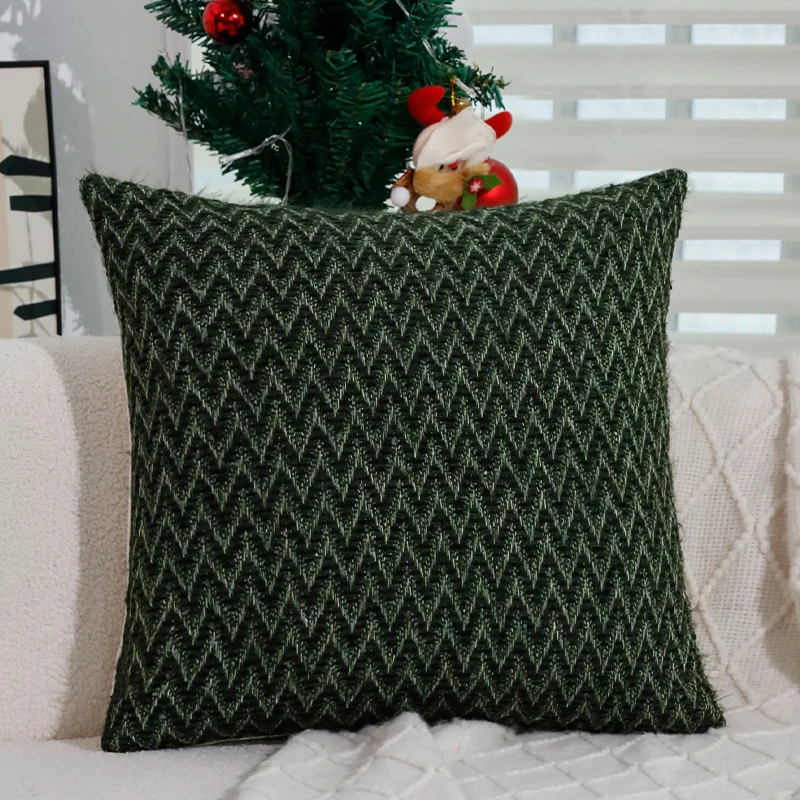 

Cushion Cover 45x45 Christmas Home Decoration Retro Green Wave Geometric Simple 30x50 Pillow Cover for Indoor Sofa Pillowcase