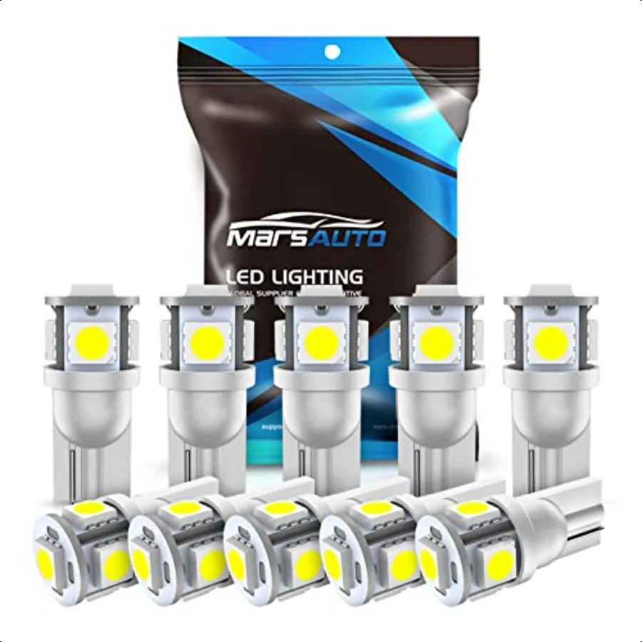 

194 LED Bulb 6000K White 168 T10 2825 W5W 5SMD Replacement Bulbs for Car Dome Map Door Courtesy Side Marker Reading Glove Box L