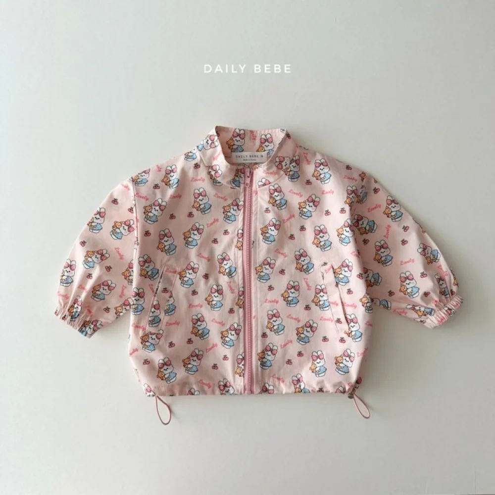 

2025 Autumn New Children Long Sleeve Coat Baby Boys Cartoon Print Zipper Jacket Fashion Girls Thin Casual Cardigan Kids Clothes