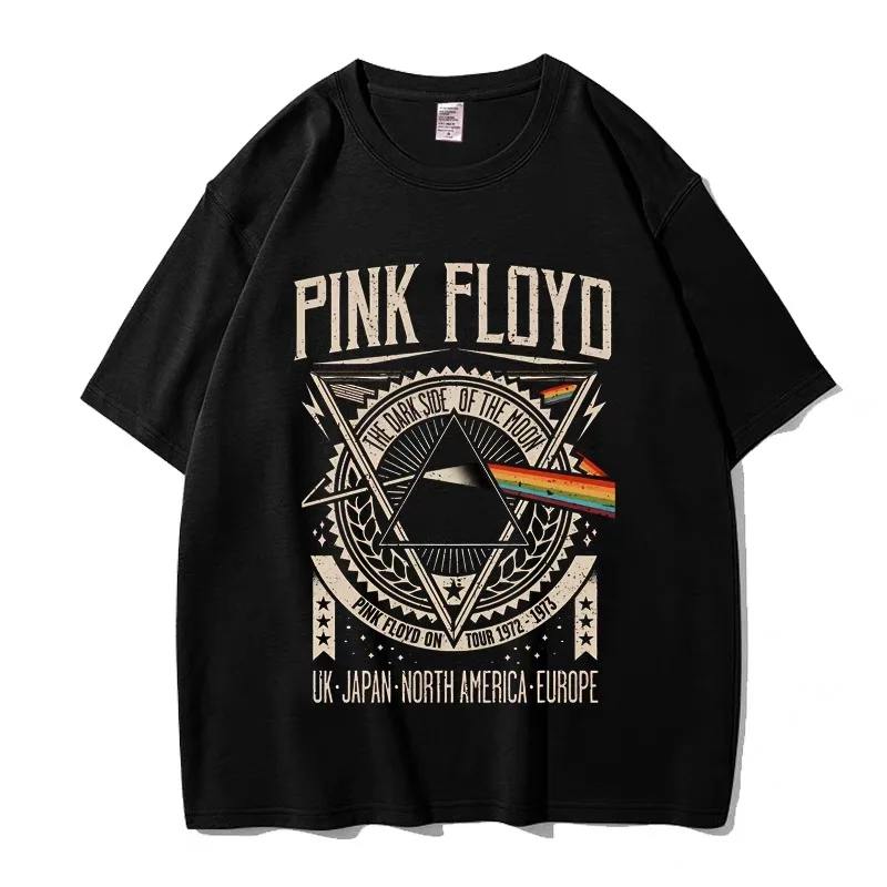 2024 Summer Hot Sale Boys and Girls Printed Pink. Flo.yd Short Sleeve Adult O-Neck Casual T-Shirt Rock Vintage Band