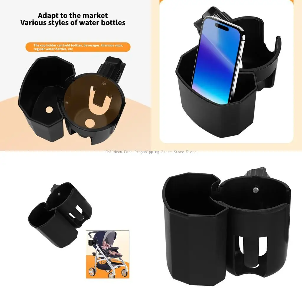 

Multifunction Strollers Mounted Bottle Holder Stand for Various Cups and Devices Durable ABS Construction