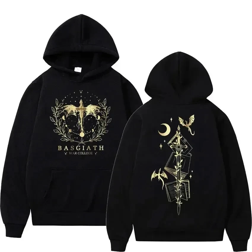 

Basgiath War College Fourth Wing Hoodie Men Women Fashion Retro Dragon Rider Sweatshirt Loose Pullover Clothing Oversized Hoody