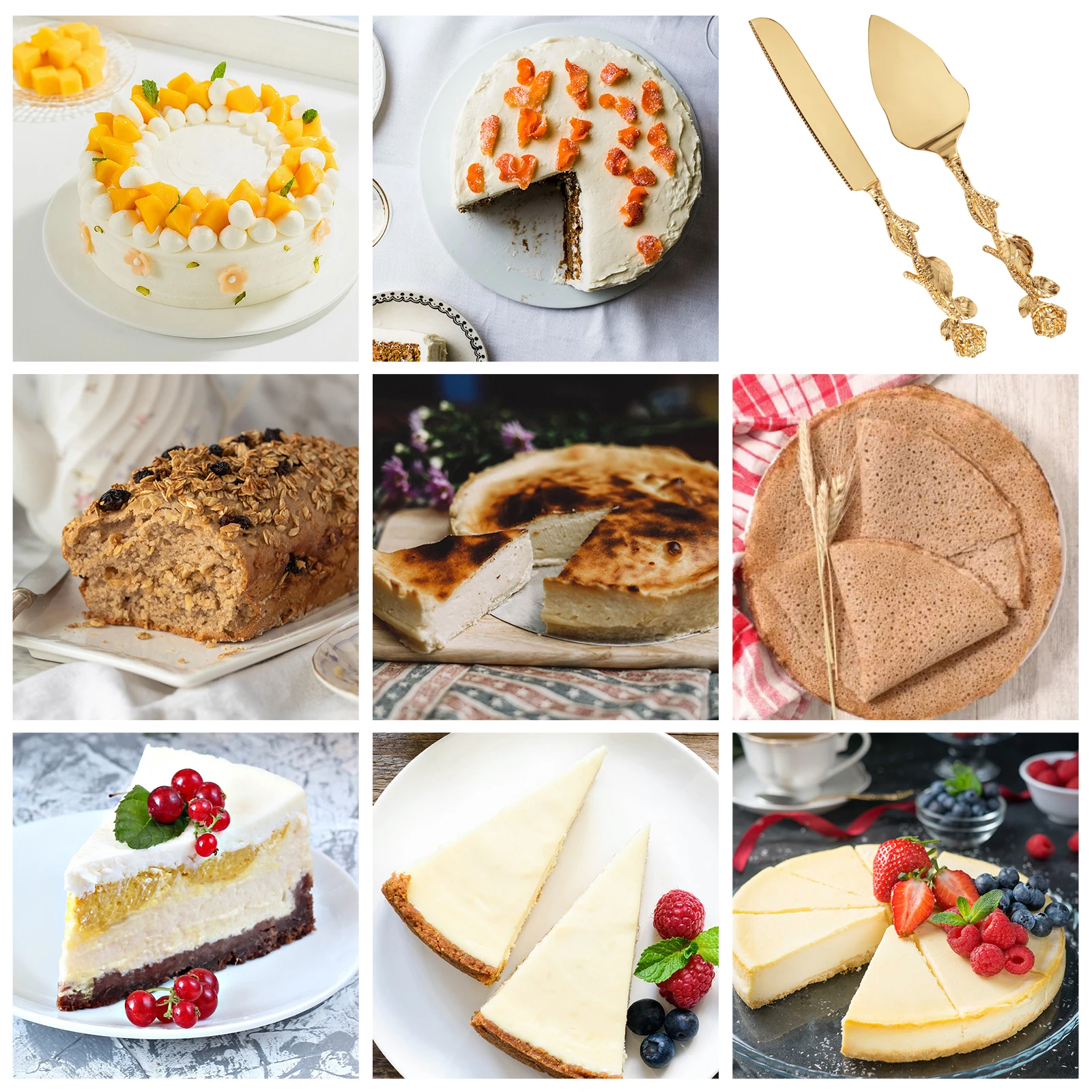 2Pcs Cake Knife Shovel Set Golden Vintage Zinc Cutlery Set Wedding Gift Cake Cutting Tools Wedding Birthday Party Supplies
