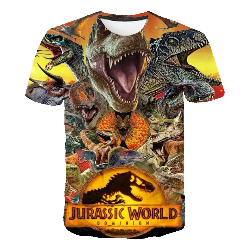 

Kids Jurassic World Dominion T Shirt Boys Print Children Girls T Shirt Summer Kids Short Sleeve T shirt Fashion Cartoon Clothes