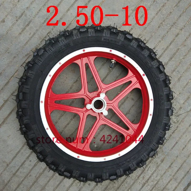 10\'\'Mini Dirt Bike Knobby Tire wheels 2.50-10 Front or Rear rims & tyre  Off Road Motocross mini motorrad child