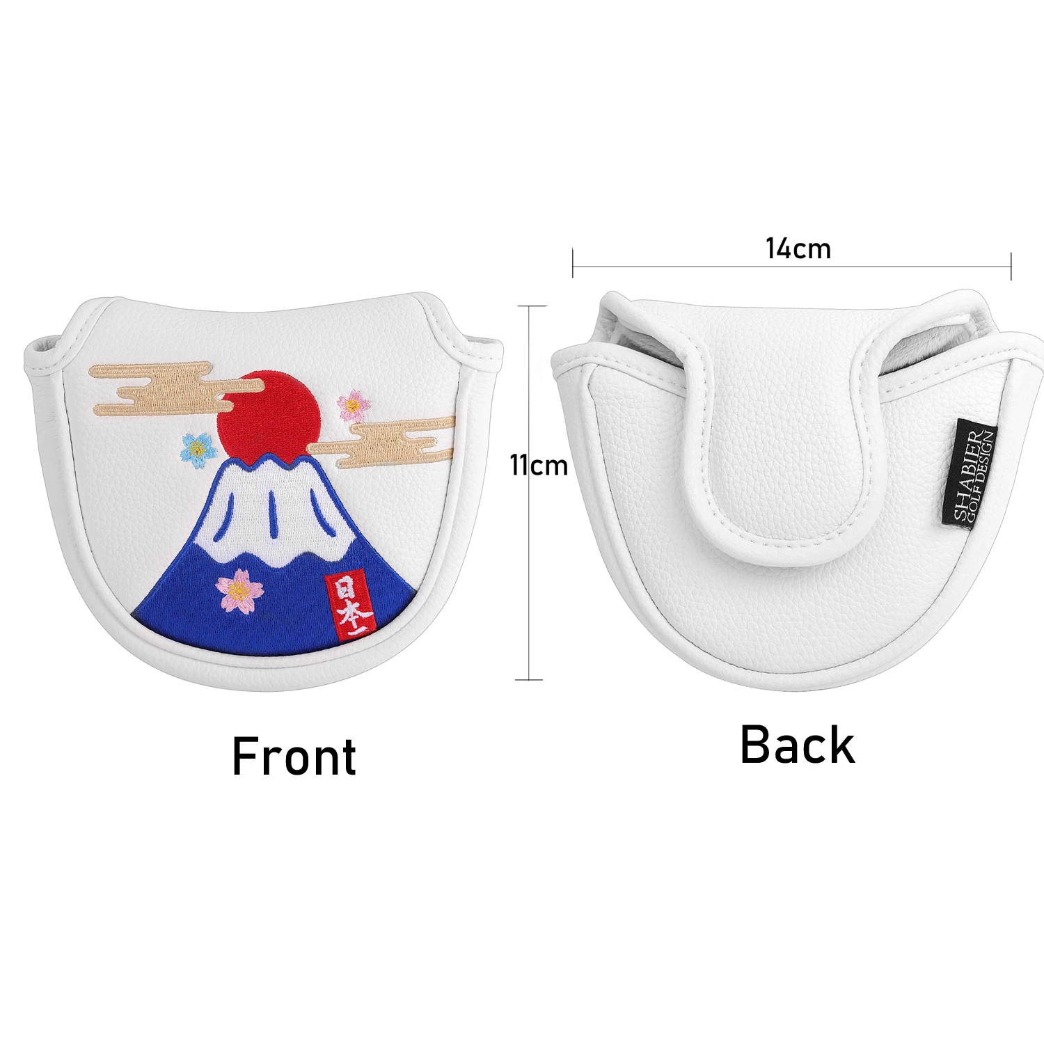 Japan Cat Mount Full Embroidery Magnetic Closure Golf Mallet Putter Headcover Golf Blade Putter Cover