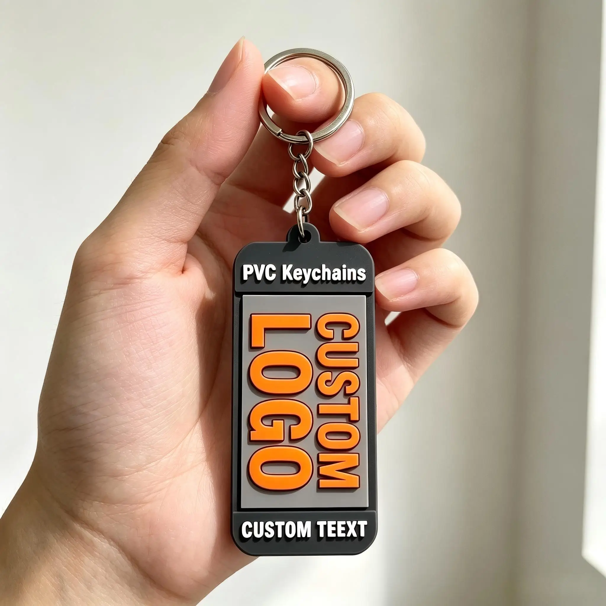 Custom Pvc Keychain Personzalized Csrtoon Key Ring Fashion Silicone Letter Key Holder Decorative Pendant