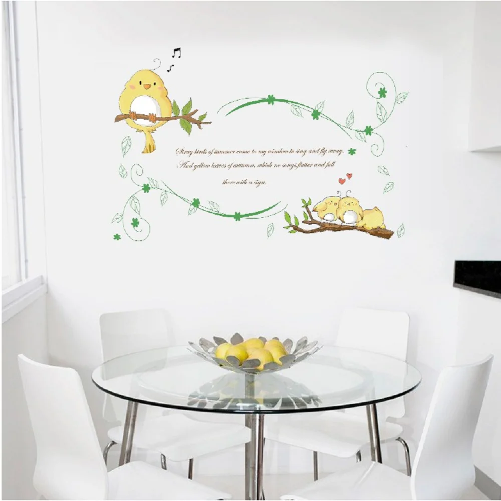 

The Bird Sings Cartoon Diy Kindergarten Children Room Since The Stick Wall Stickers