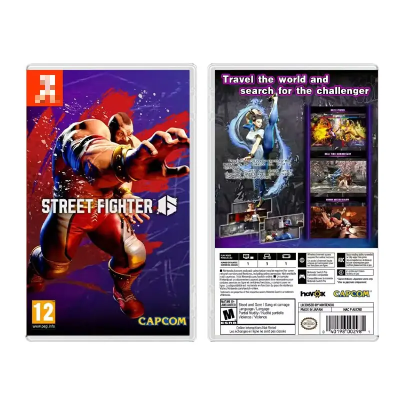 NS Street Fighter 6 Case Holographic Cover Art Only No Game Included Switch Game Box