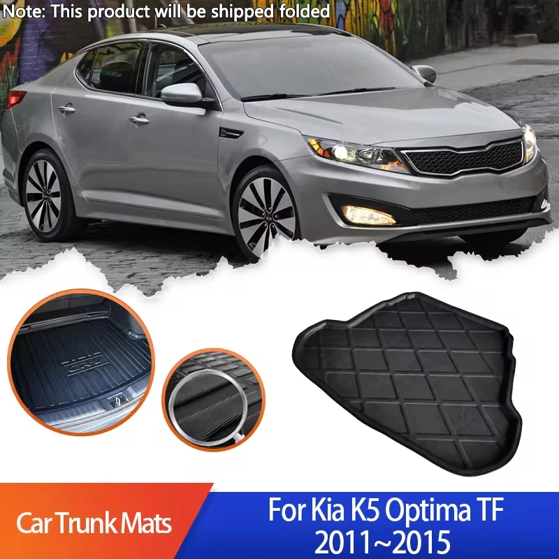 Car Trunk Mat For Kia K5 Optima TF 2011 2012 2013 2014 2015 Rear Boot Cargo Liner Covers Protective Storage Pad Auto Accessories