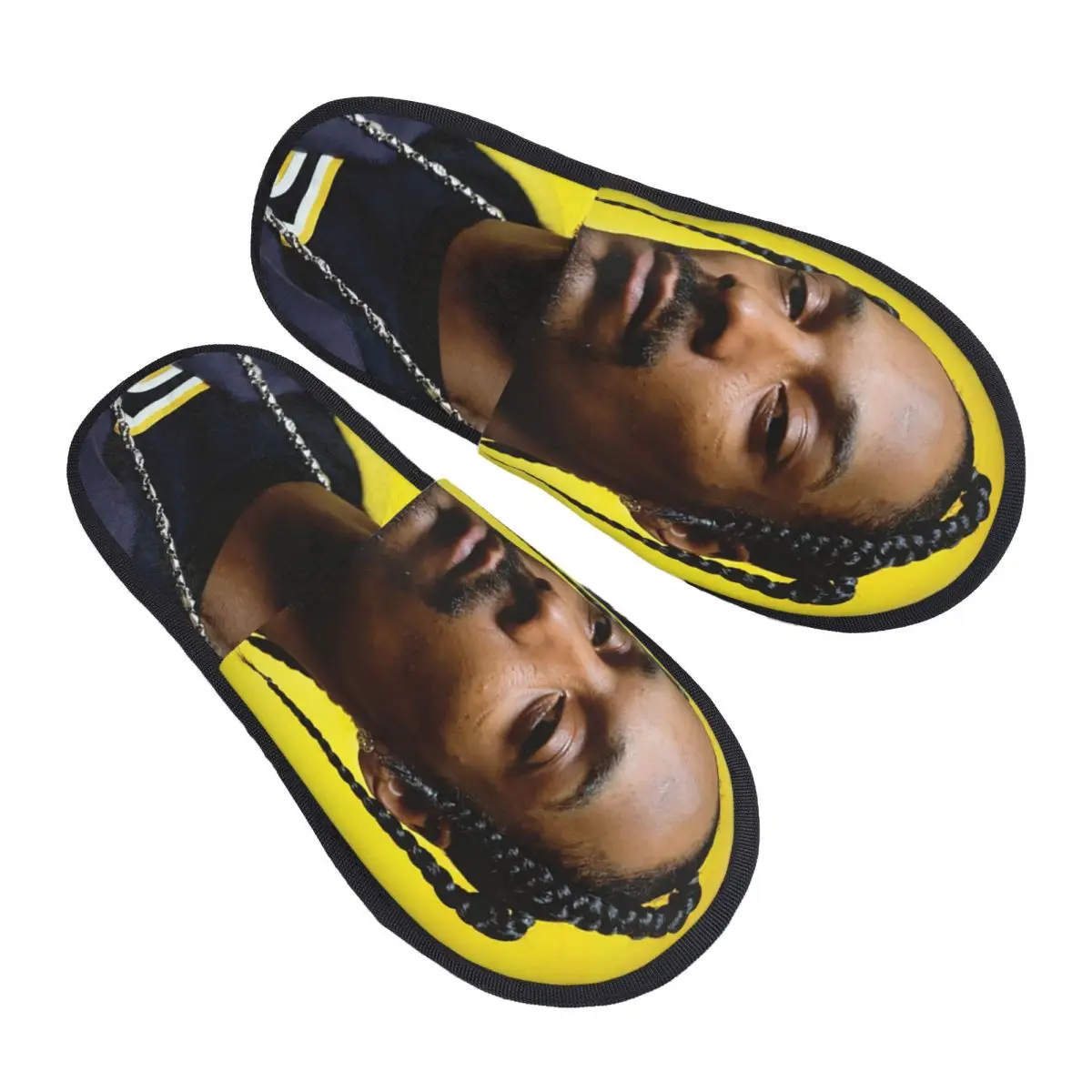 Zapatillas de casa de espuma viscoelástica suave para mujer, zapatillas de casa de rapero musical americano personalizado, Snoop Dogg, cómodas y cálidas con suela antideslizante