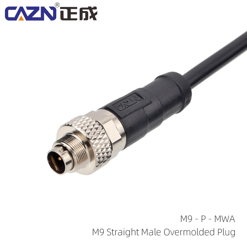 M9 Unshielded Overmolded Plug Straight Angled Male Female 2-8 Pin 1/2/5m PVC PUR Cable IP67 IP68 for Industrial Equipment