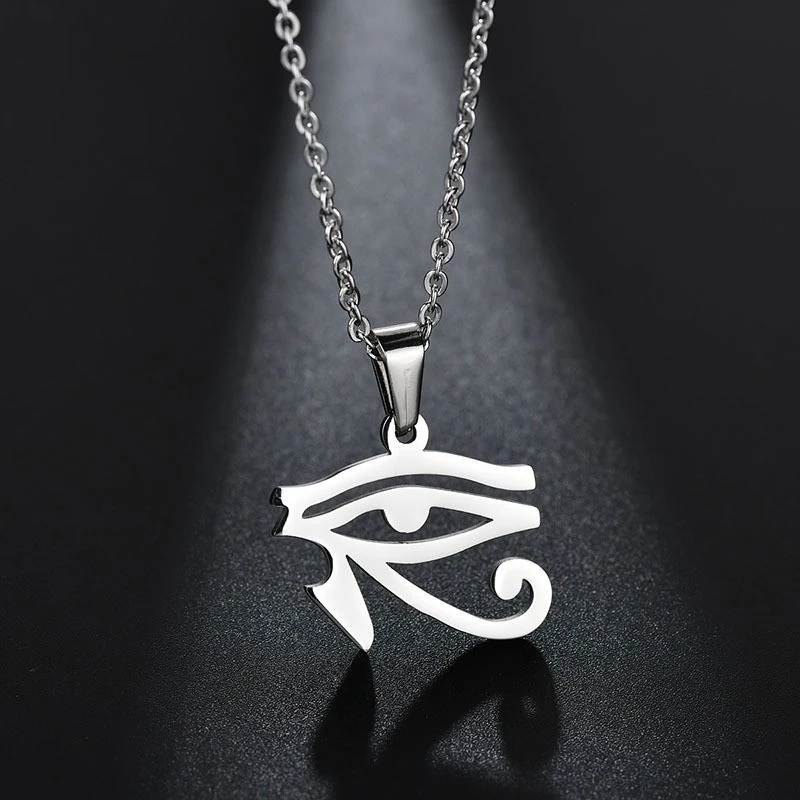 Eye of Horus Hollow Out Men Pendants Necklace Hip Hop Rock Personality Men Metal Necklace Neck Chain Jewelry Fashion Accessories