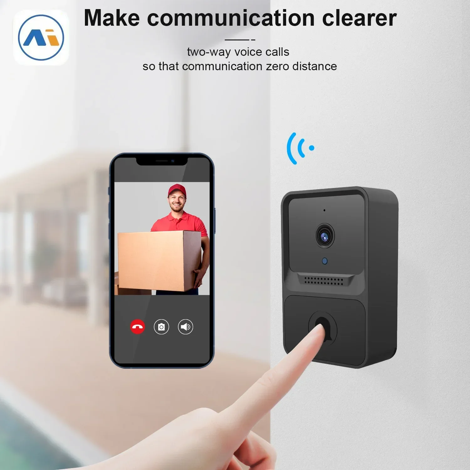 Wireless Doorbell WiFi Outdoor HD Camera Security Door Bell Night - Video Intercom Voice Change For Home Monitor Door Phone