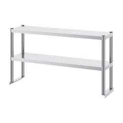 SucceBuy Stainless Steel kitchen worktable Overshelf with Height Adjustable Overshelf Prep Work Table for Kitchen Restaurant