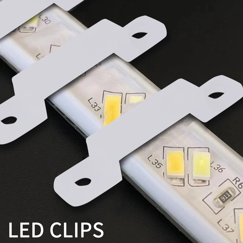 Luzes LED com clipe de fixação, fivela de silicone, adequado para 3528, 5050, 1210, RGB, 12mm, 100pcs