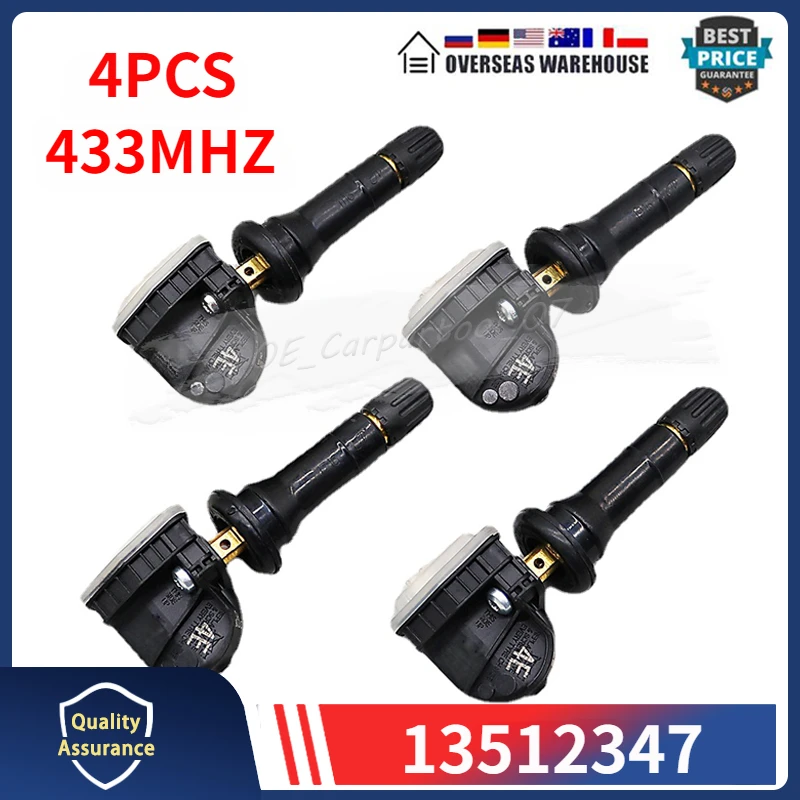 

Set Of 4 Car Tire Pressure Monitor System Sensor 13512347 Fits For 2019-2020 Chevrolet Volt TPMS PRESSURE SENSORS 433MHZ