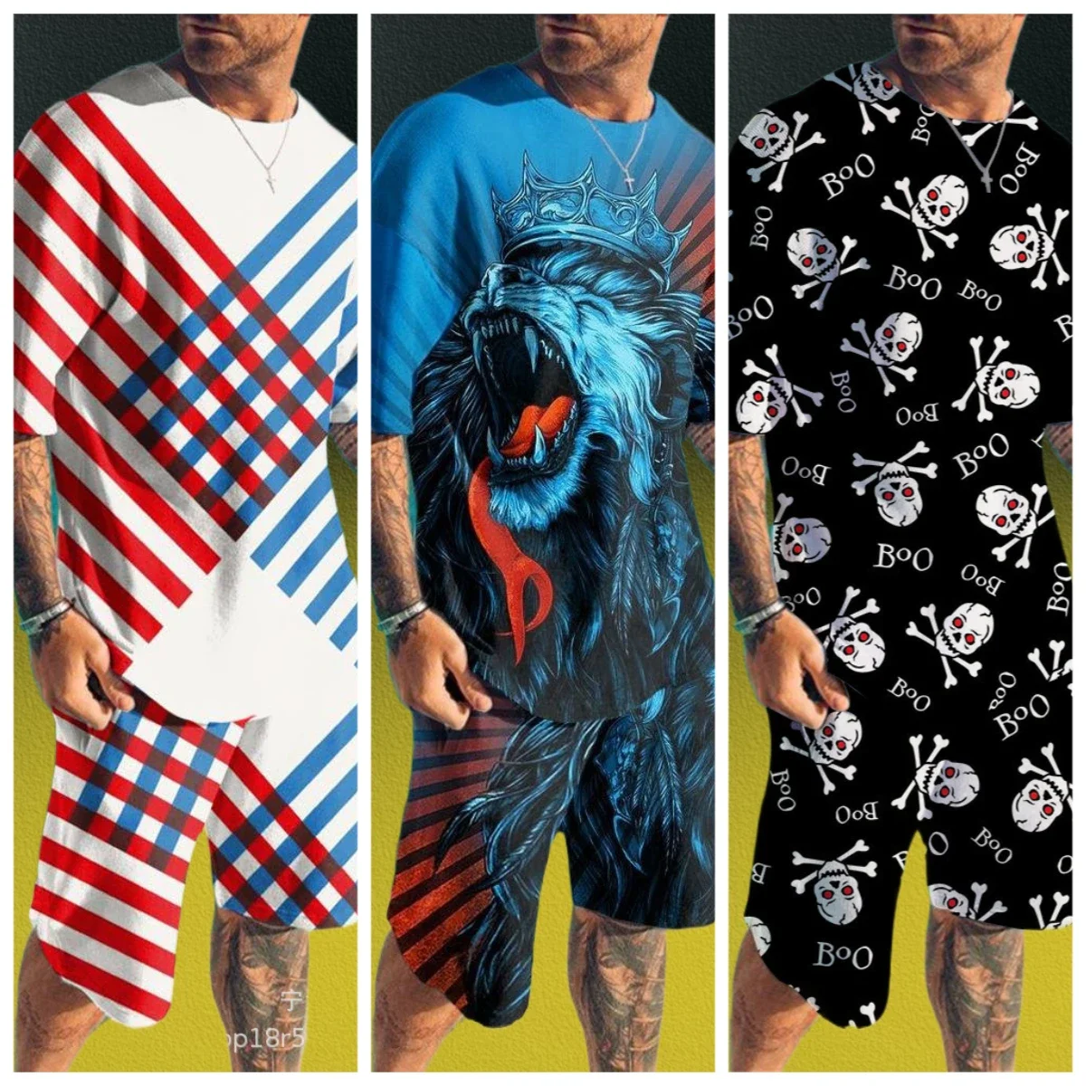 

New Men Suit Fashion 2-piece Set Men Street Short Shirts Shorts Pants Casual Oversized Comfortable Clothes Jogging Training Set
