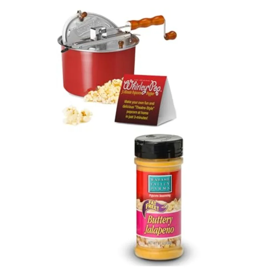 

Оригинальный аппарат для приготовления попкорна Whirley-Pop - нейлоновая насадка - приправа для попкорна с красным и сливочным вкусом халапеньо - порошковая приправа с халапеньо