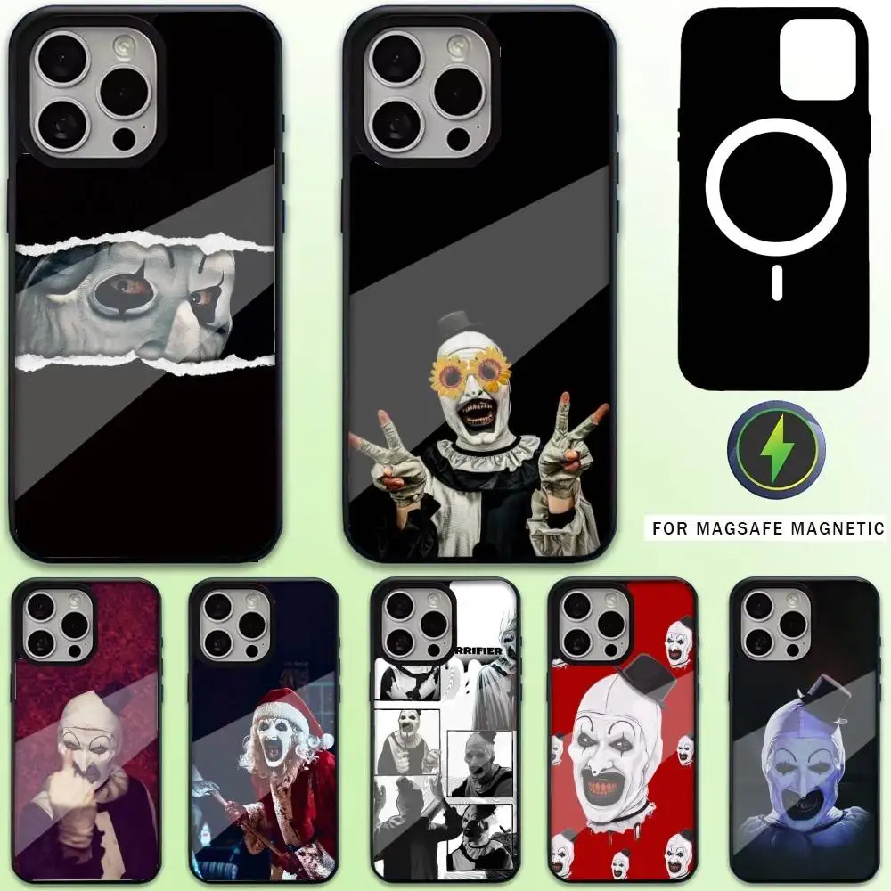 

Terrifier Phone Case For iPhone17,16,15,14,13,12,11 Plus,Pro Max Magnetic For Magsafe Wireless Charging