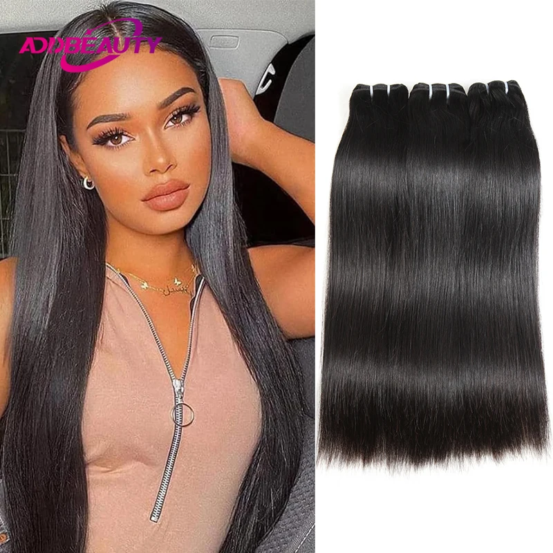 

Addbeauty Virgin Human Hair Bundles Silky Straight Brazilian Raw Virgin Human Hair Weaving for Women Natural Hair Extensions