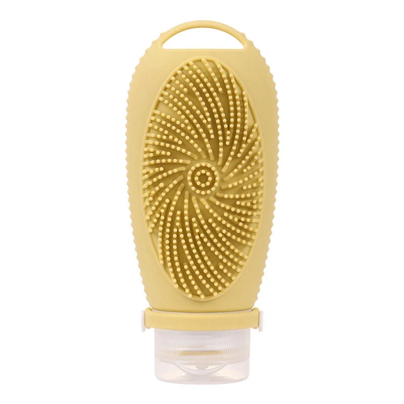 Bouteille rechargeable de voyage en Silicone AA20, brosse de nettoyage du visage, bouteilles de shampoing portables, Lotion, conteneur de cosmétiques, voyage