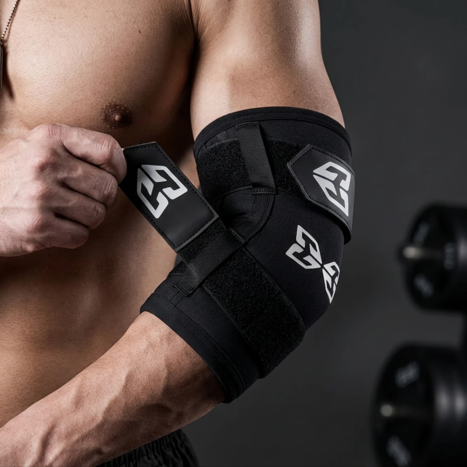 Elbow Sleeves Stabilizing Elbow Support Wrap Compression Sleeve Supportive Long-Lasting for Lifters, Bench Press, Weightlifting
