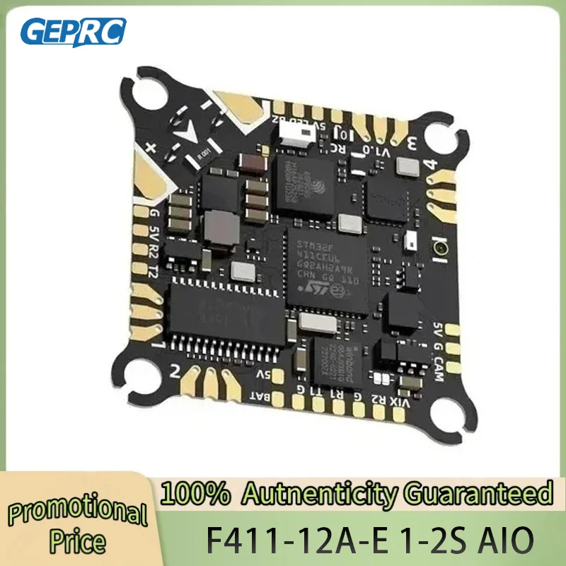

GEPRC TAKER F411-12A-E 1-2S AIO F411 Flight Controller 4in1 12A ESC BMI270 ELRS 2.4G 3.0 RX 25.5X25.5mm DarkStar20 Cinewhoop RC