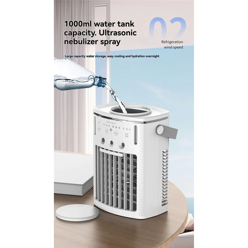 AA60-Desktop Cooling Fan Portable Refrigeration Cooler Fan Household Small Air Conditioning Fan