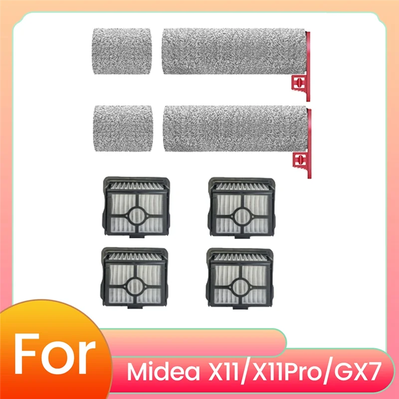 B99A-Filtro spazzola a rullo per Midea X11/X11pro/GX7 Lavapavimenti Pezzi di ricambio Set spazzola a rullo per lanugine segmentate
