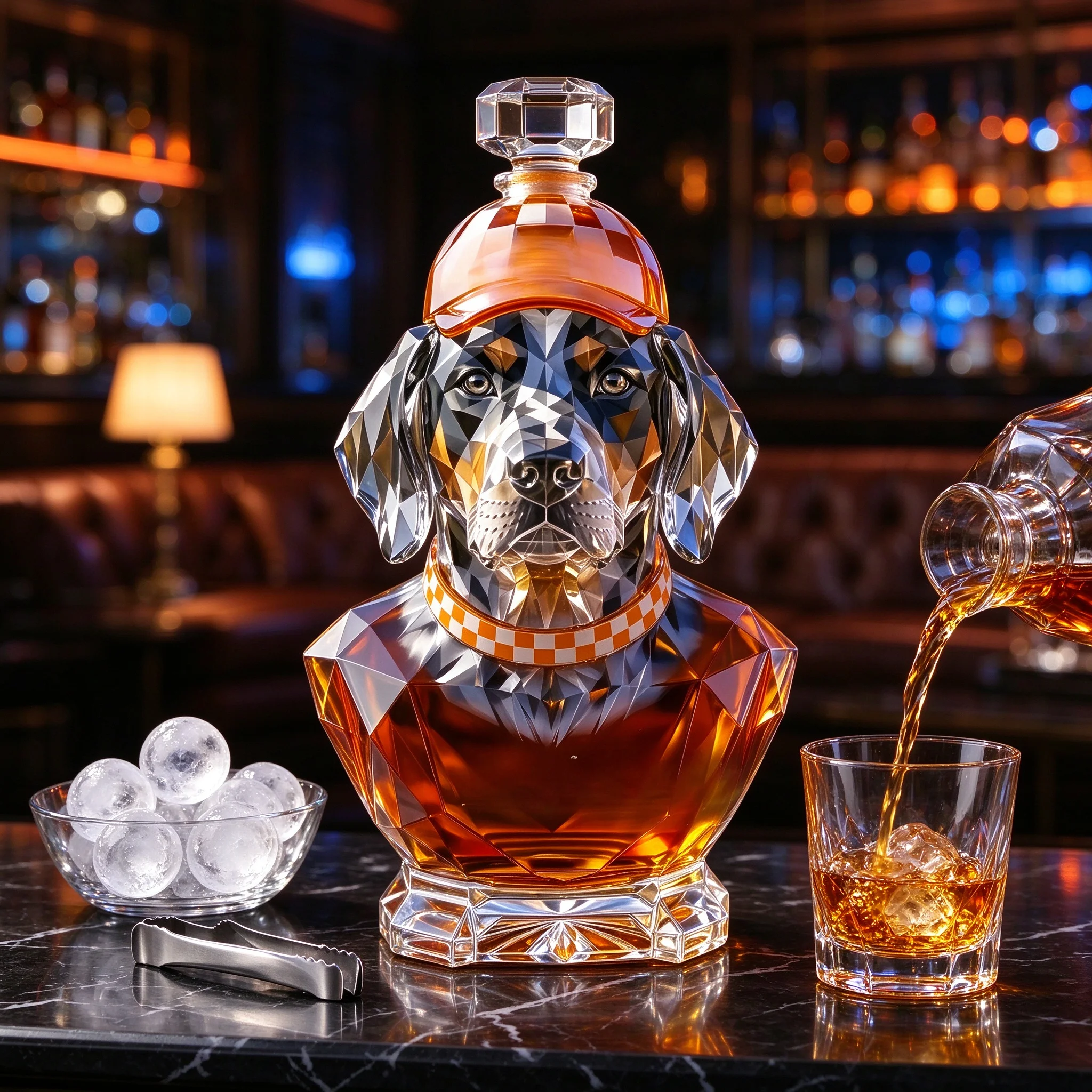 Crystal Dog Whiskey Decanter Stopper - Glass Liquor Dispenser Bottle for Bourbon Scotch Home Bar Decor And Gift