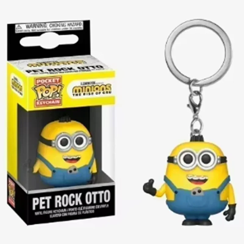 Llavero de Bolsillo de Moda Funko Pop Despicable Minions Me OTTO STUART KEVIN CARL Pajama Bob Agnes, Juguetes Lindos para Niños