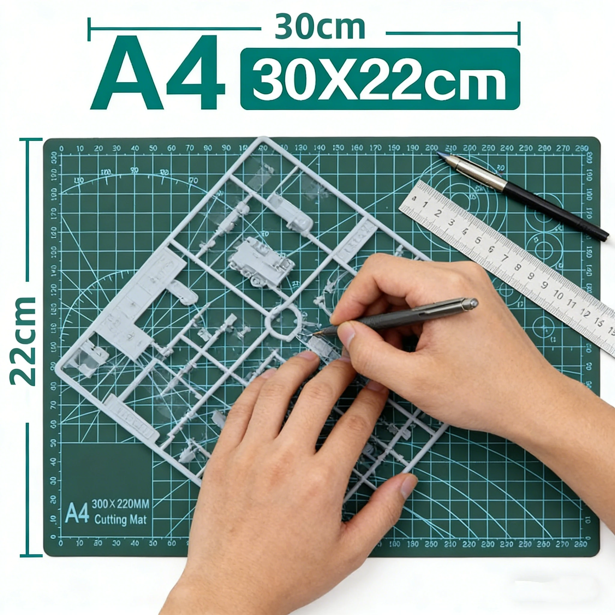 مجموعة حصيرة القطع البلاستيكية ذاتية الشفاء مقاس A4 - وسادة مقياس مضادة للخدش على الوجهين لنقش الورق الفني للخياطة الورقية المصنوعة من الجلد #1