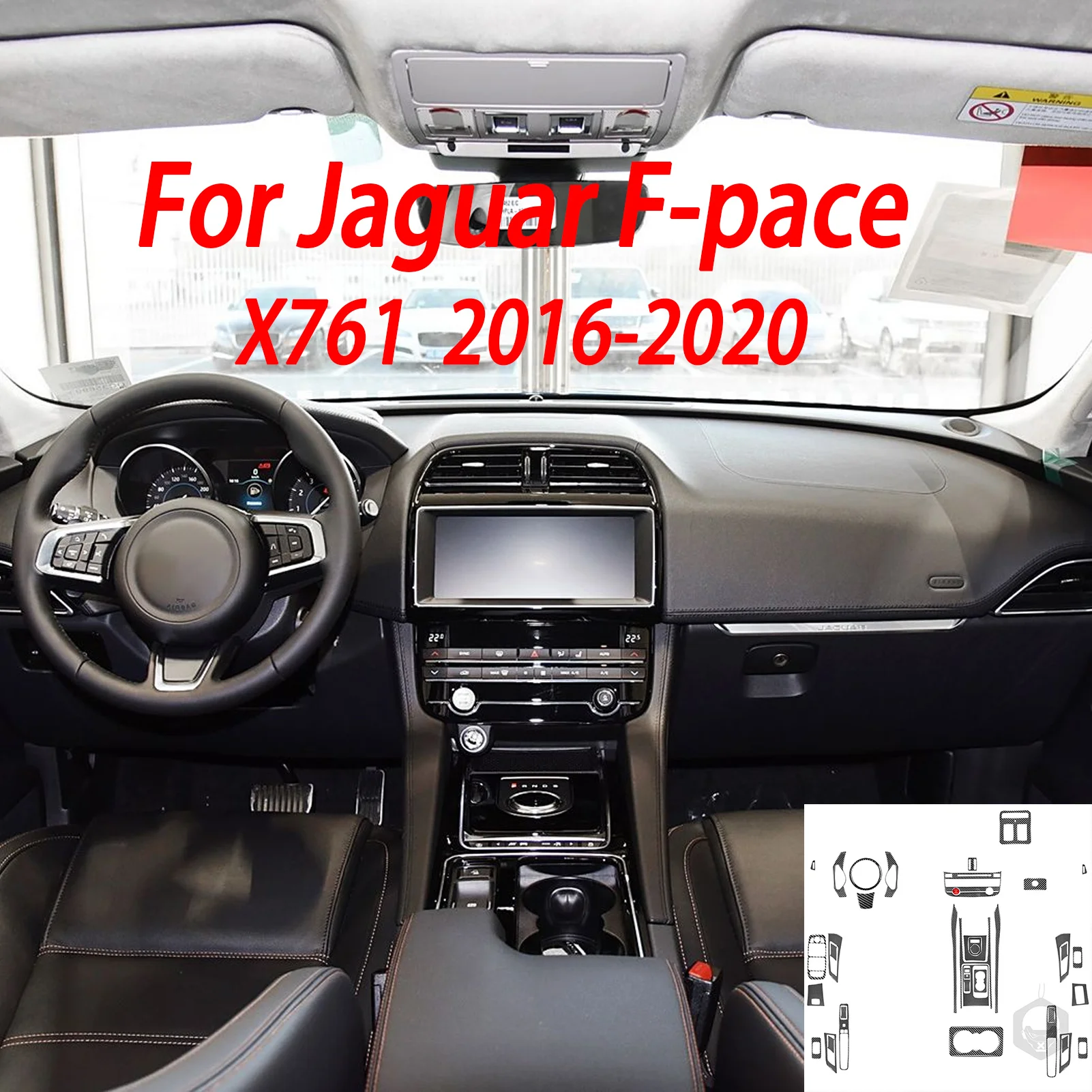

Carbon Fiber Gear Shift Frame Air Outlet Window Lift Door Handle Panel Sticker For Jaguar F-PACE X761 XE X760 XF X260 2016-2020