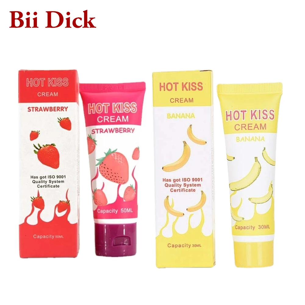 HOT KISS Lubricant Banana Cream Strawberry Cream Sex Lube Body Massage Oil Lubricant for Anal Sex Grease Oral Vaginal Love Gel