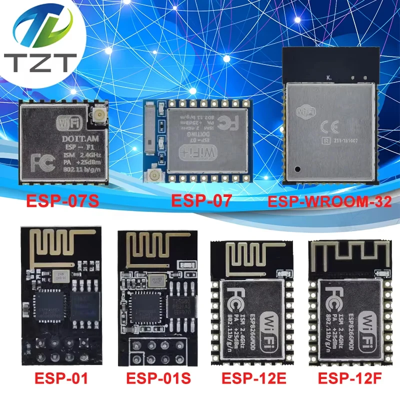 ESP8266 ESP-01 ESP-01S ESP-07 ESP-12E ESP-12F ESP-32 ESP-32S Serial WIFI Wireless Module Wireless Transceiver 2.4G For Arduino