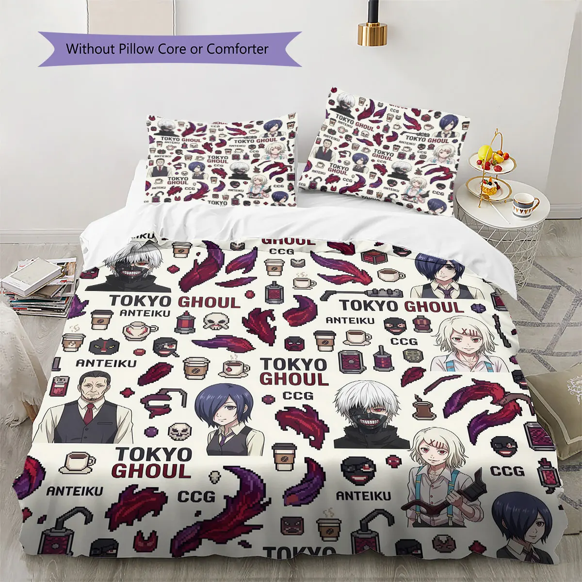 Tokyo Ghoul Soft Duvet Cover Child's Bedding Set,Extra Large Size Halloween Gifts Various Sizes Available -HE248