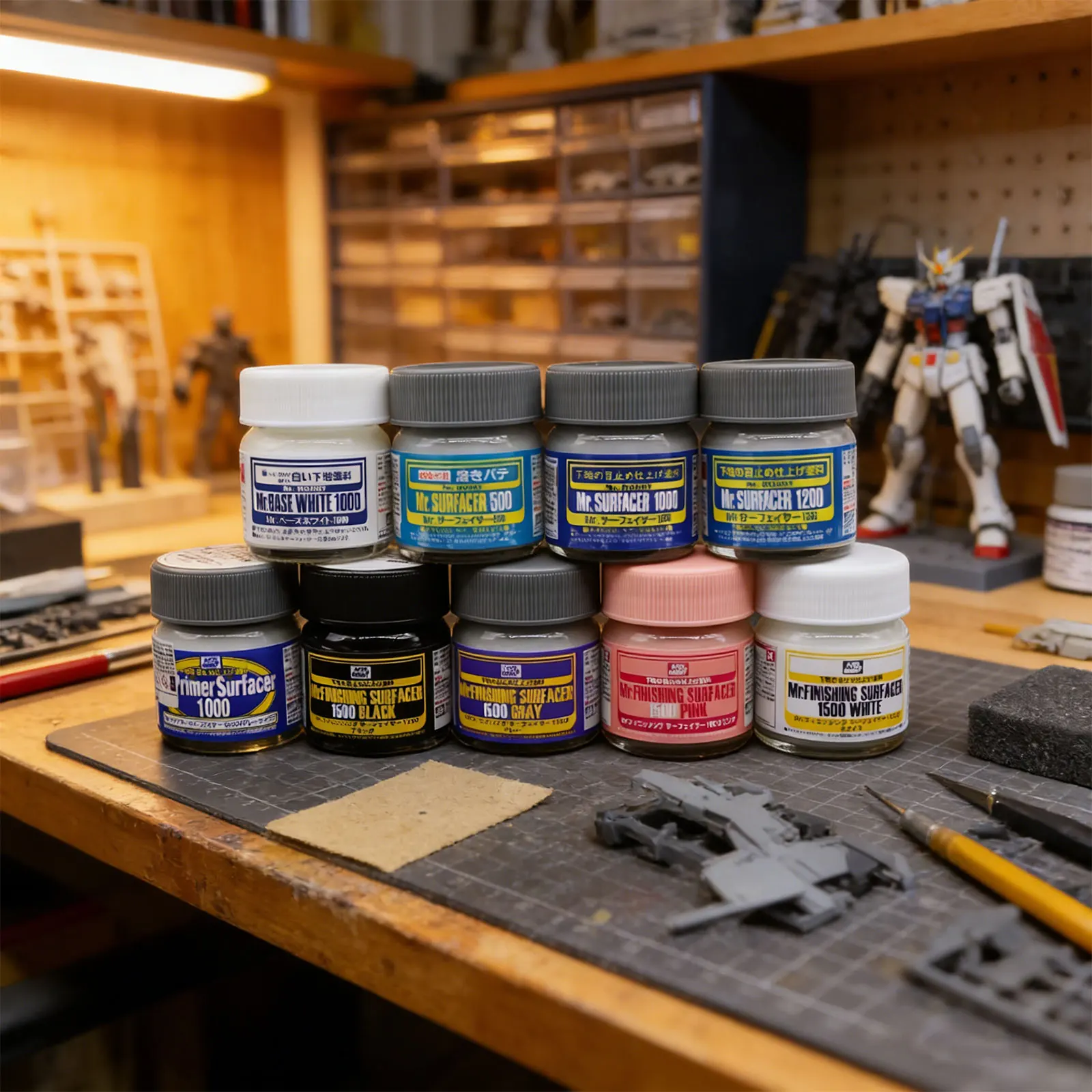 2026 New SF283~SF292 Aqueous Surfacer 40ML Assembly Model Spray Paint Primer #500 #1000 #1200 #1500 for Gundam Plastic Figures