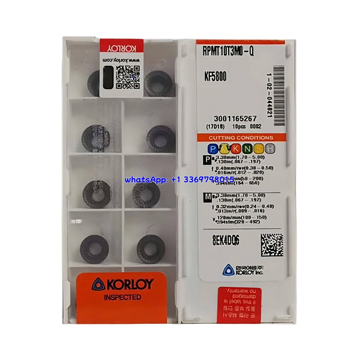 كورلي الأصلي RDMT RDMT1204MO-X326 PC5300 طحن إدراج 10 قطعة