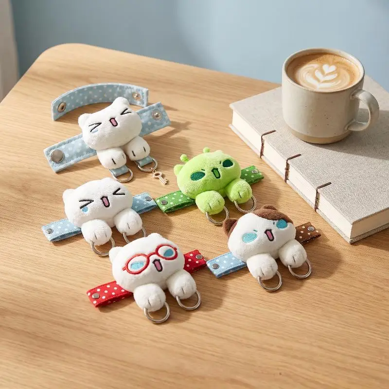 Soft Plush Cartoon Cat Doll Pendant Multifunctional Non-slip Glasses Buckle Backpack Decoration for Travel Outdoor Use