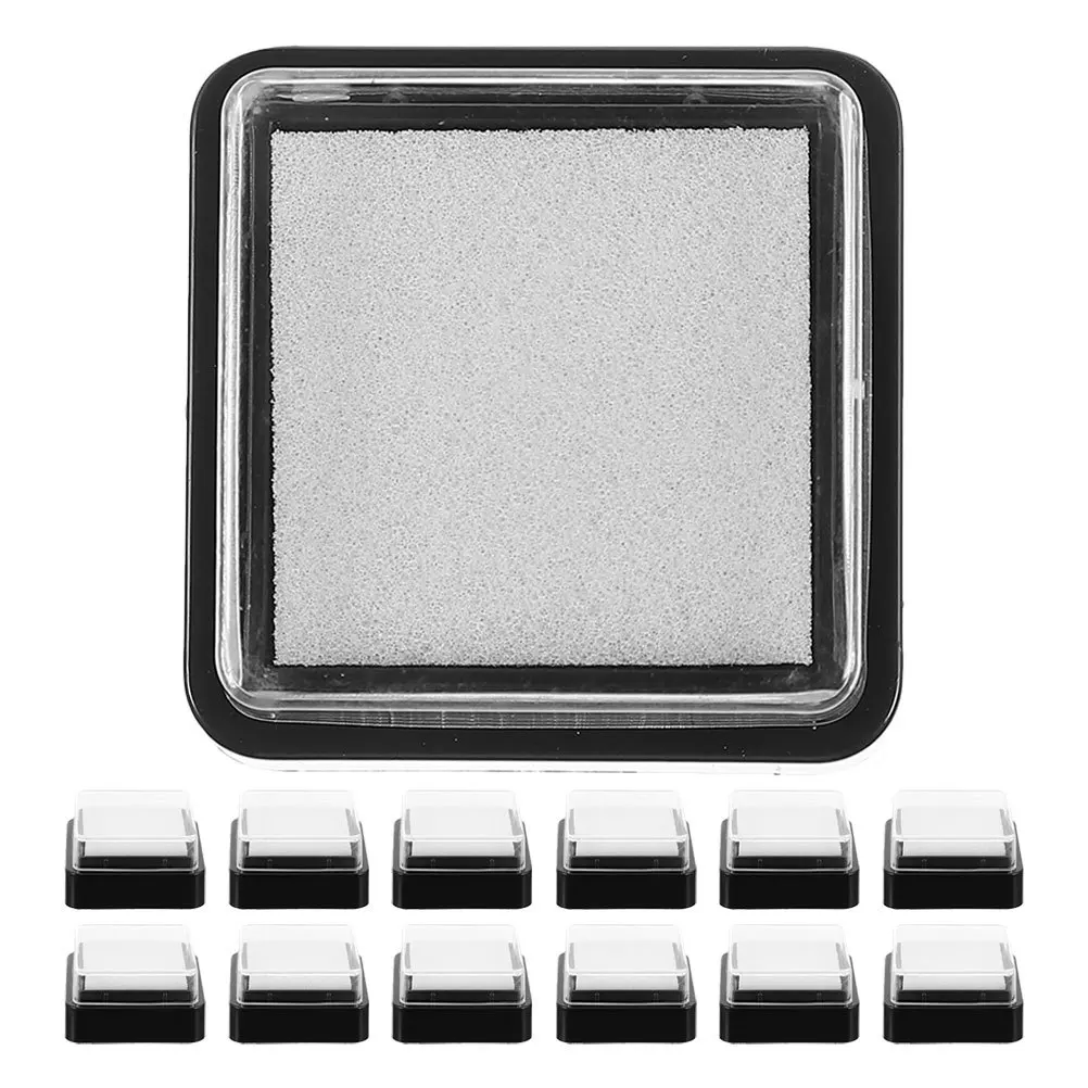 16Pcs Blank Ink Pads Refillable Compact for DIY Stamp Pad Scrapbooking Crafting Office Use No Ink Mess Easy to Use