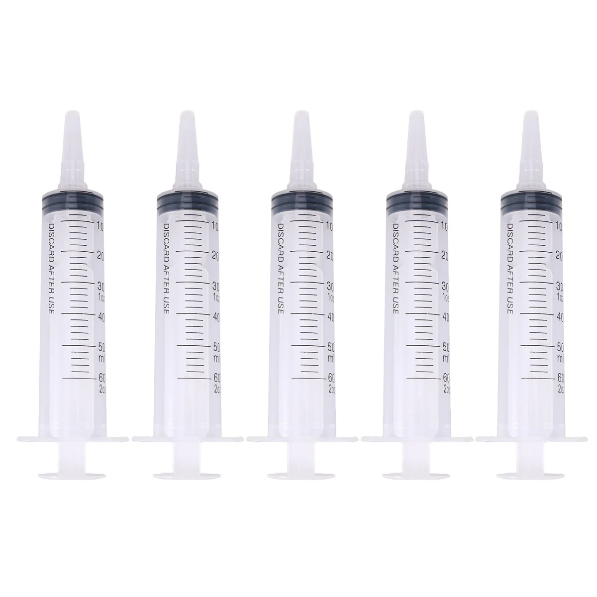 

25pcs 60ml Fruit Juice Syringe Plastic Injector Without Needle Portable Multiple Uses Dispensing Syringe