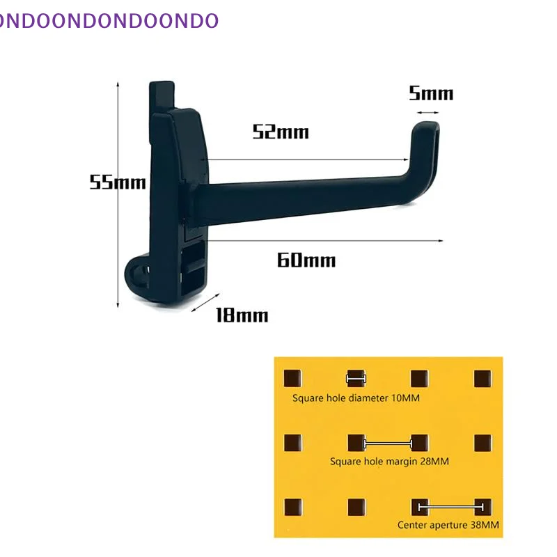 10Pcs Space Saving Square Hole Pegboard Hooks Heavy Duty Wall Mount Utility Hooks For Garage Tool Storage Rake Shovel