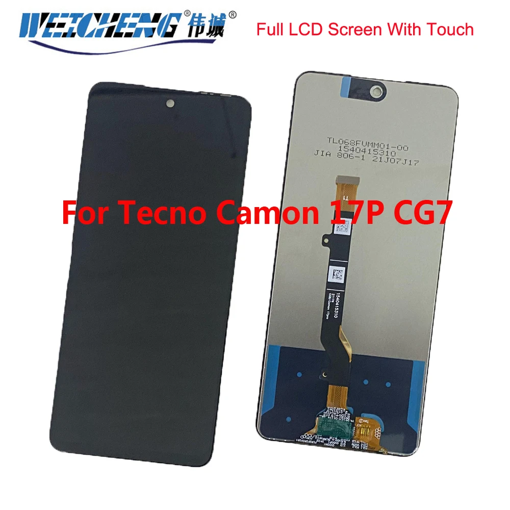 

ЖК-дисплей для Tecno Camon 17P CG7, сенсорный экран в сборе для Tecno Camon 17P CG7, запчасти для ремонта ЖК-дисплея Camon 17P CG7