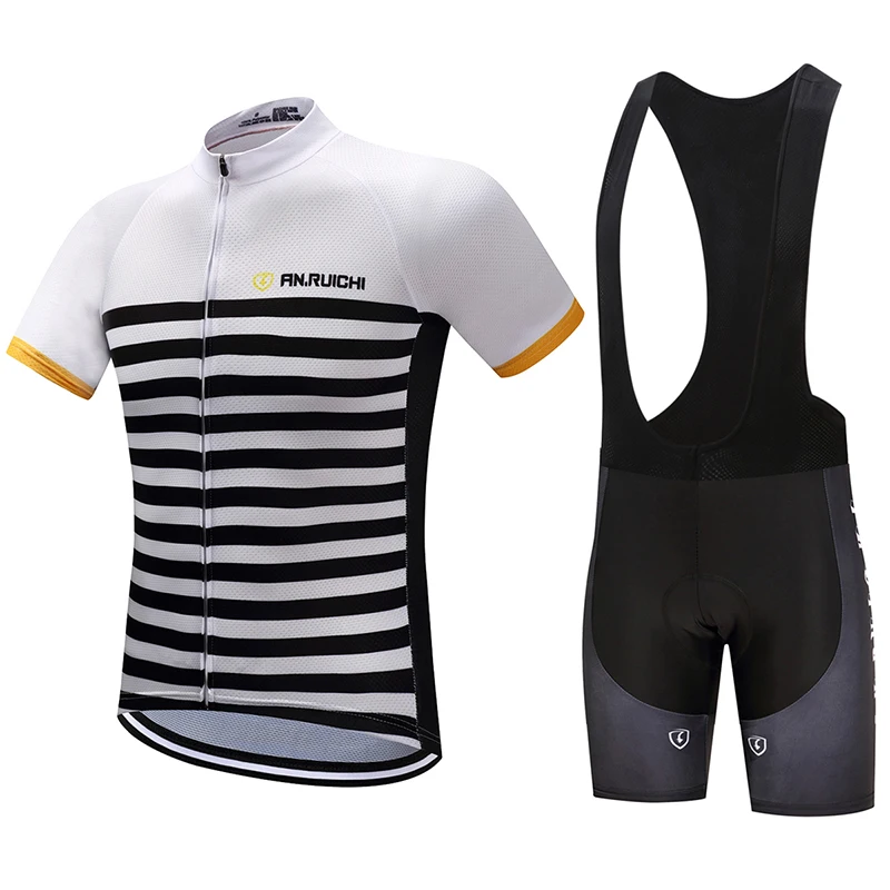 Summer Men Bicycle Cycling Sets Anti-sweat Stripe Pattern 3D Padding Cushion Sport Jerseys Customized/Wholesale Service