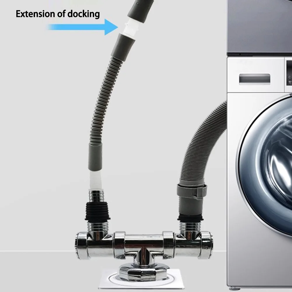 Washing & Dryer Machine Drain Hose Extension, For Haier Siemens= Midea=, Robust PE+PT Material, Smooth & Secure Drainage