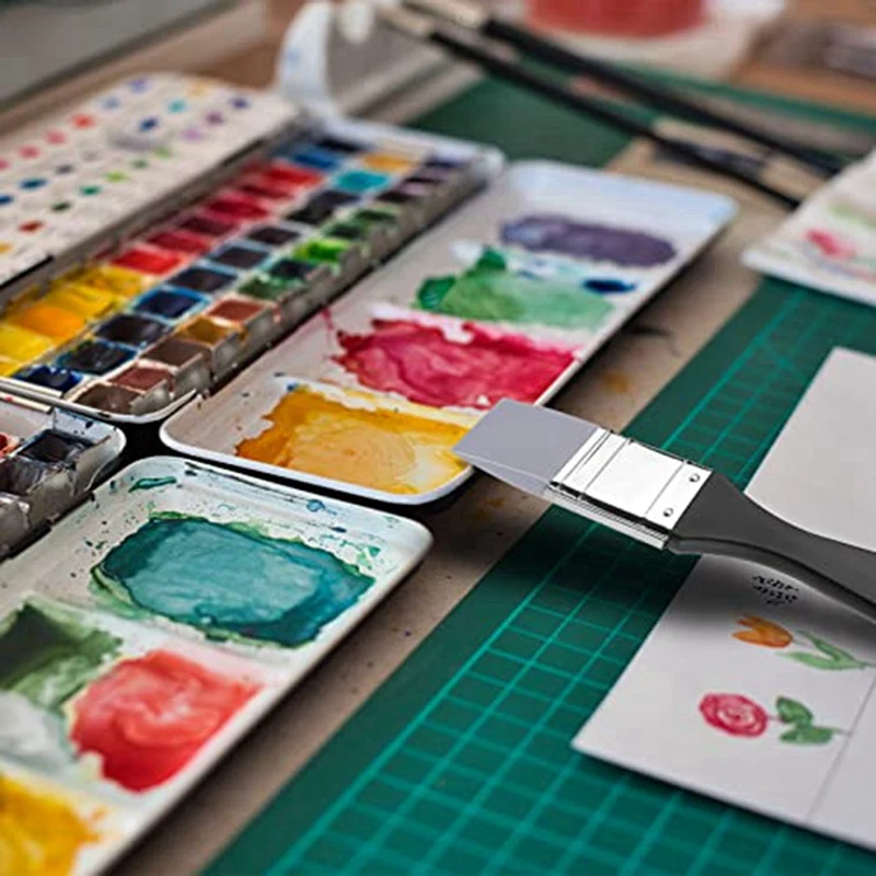 4 шт., плоские Силиконовые кисти для рисования, широкие и узкие силиконовые Шейперы для творчества, наборы твердых кистей для акриловых красок