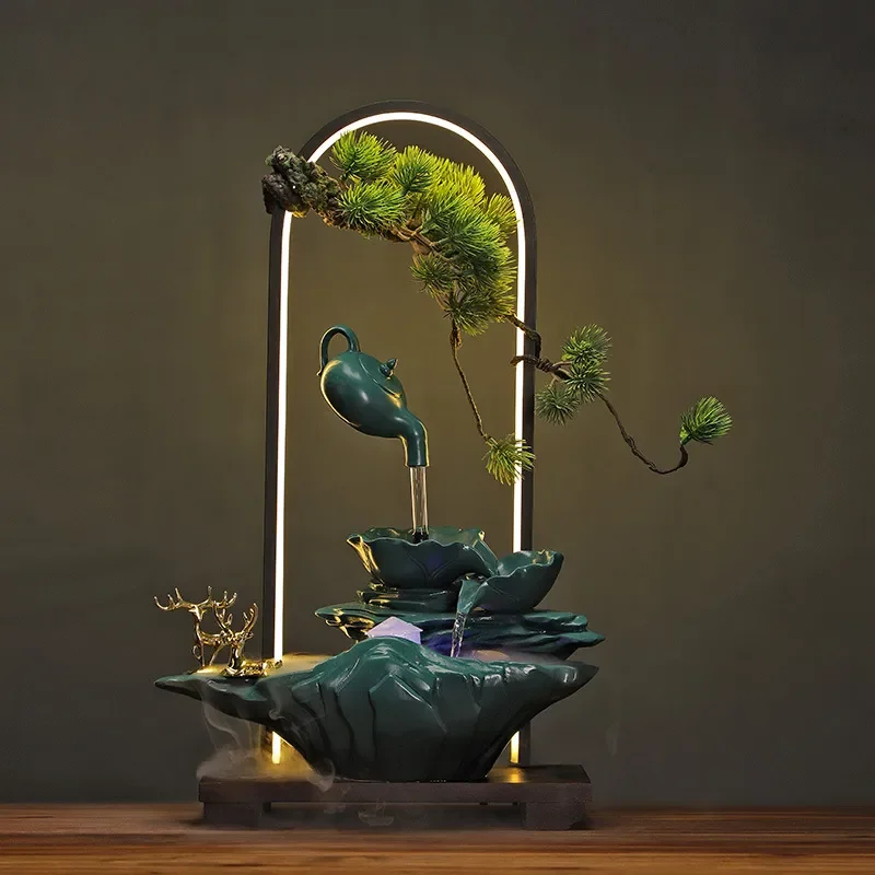 for New Chinese Style Flowing Water Ornament Home Furnishing Living Room Desktop Fountain Landscape