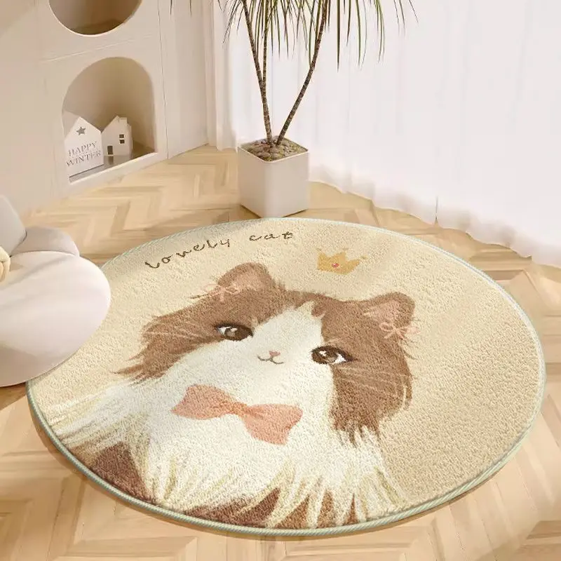 

Cartoon Thick Carpets Rugs Cute Animal Bedroom Non Slip Plush Carpet Soft Children's Room Carpet Round For Living Room Sofa Area