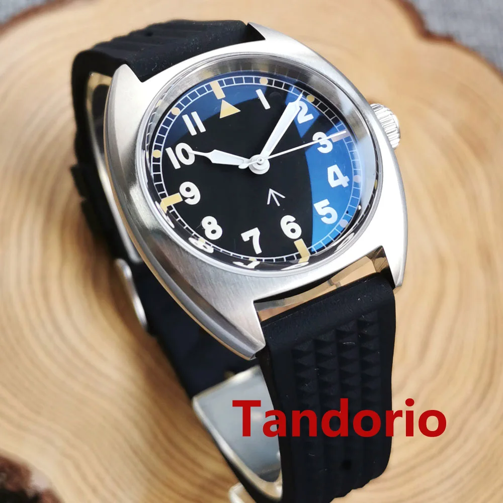 20ATM Diver Tandorio Military AR Double Domed Sapphire Glass 36mm Japan NH35A PT5000 Automatic Men Watch Luminous Waffle Strap